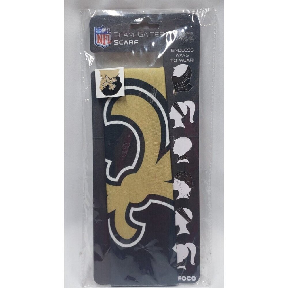 New Orleans Saints Big Logo Gaiter Scarf Bandana Headband NFL Team Beans FOCONEW
